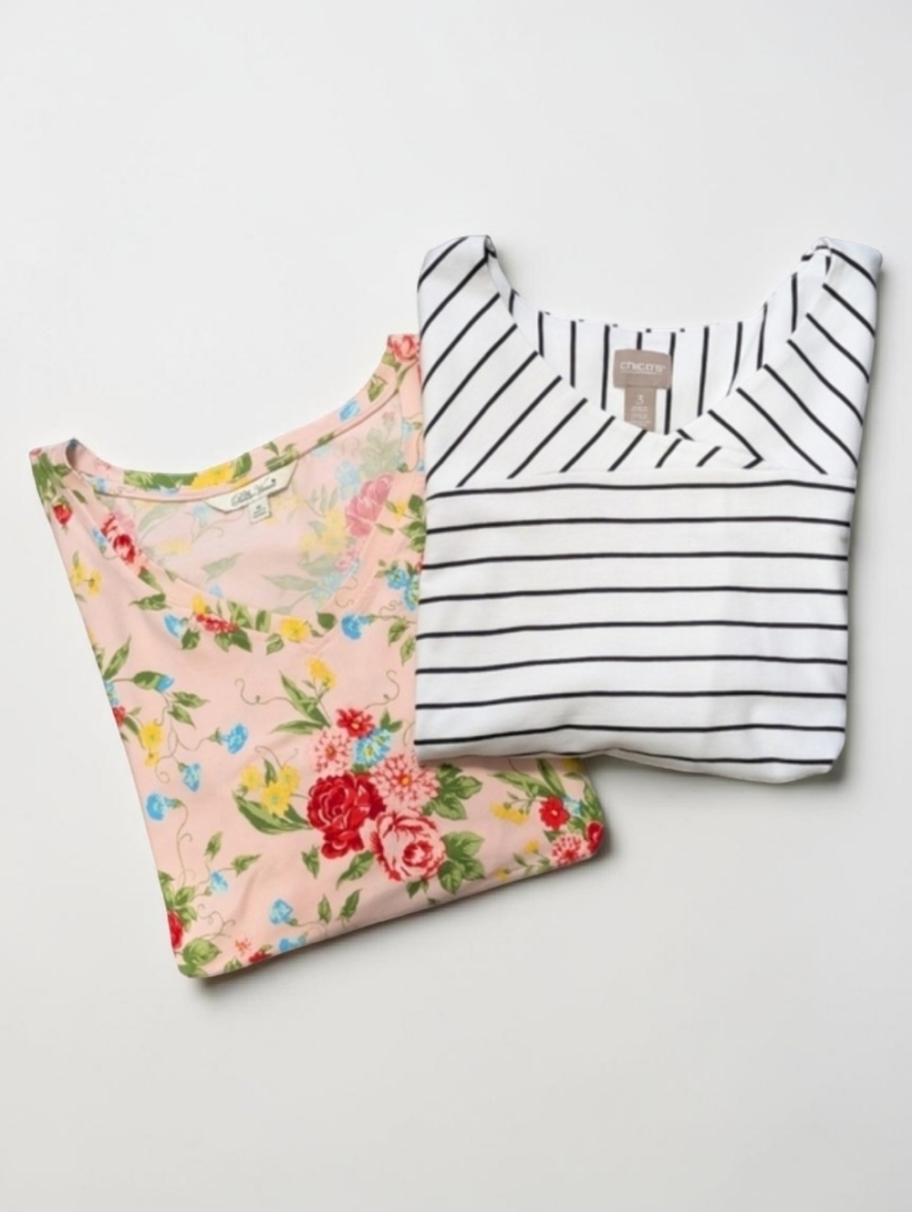 Chico’s Pioneer Woman Pullover Casual Top Bundle (2) XL Cozy 3/4 Sleeve